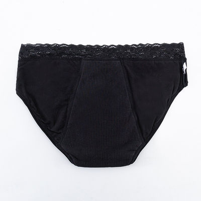 Organic Cotton Plus Size Menstrual Underwear Panties Lace 4 Layers Nylon Absorbent