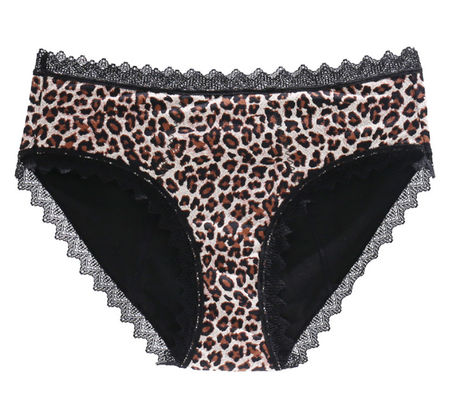 Leopard Breathable Period Panties Underwear Girl Sexy Lace Leakproof 4 Layers