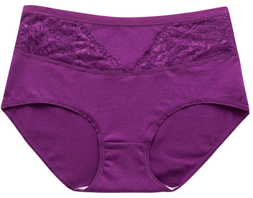 XL-4XL Womens Underwears High Waist Cotton Female Fat Briefs Plus Size Lace Panties For Middle-Aged Women