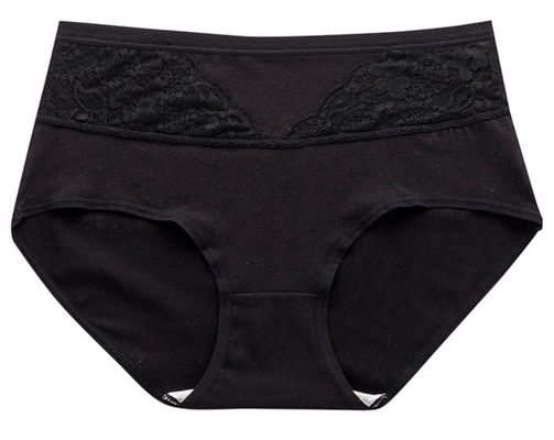 XL-4XL Womens Underwears High Waist Cotton Female Fat Briefs Plus Size Lace Panties For Middle-Aged Women