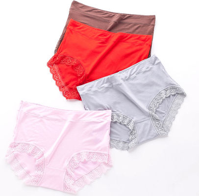 Large Size Womens Underwears Sexy High Waist Cotton Panties Elastic Lace Pure Breathable Briefs