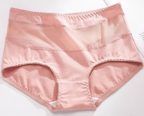 Womens High Waisted Underwear Plus Size Thongs Seamless Sexy Hollow Out Transparent Cotton Crotch