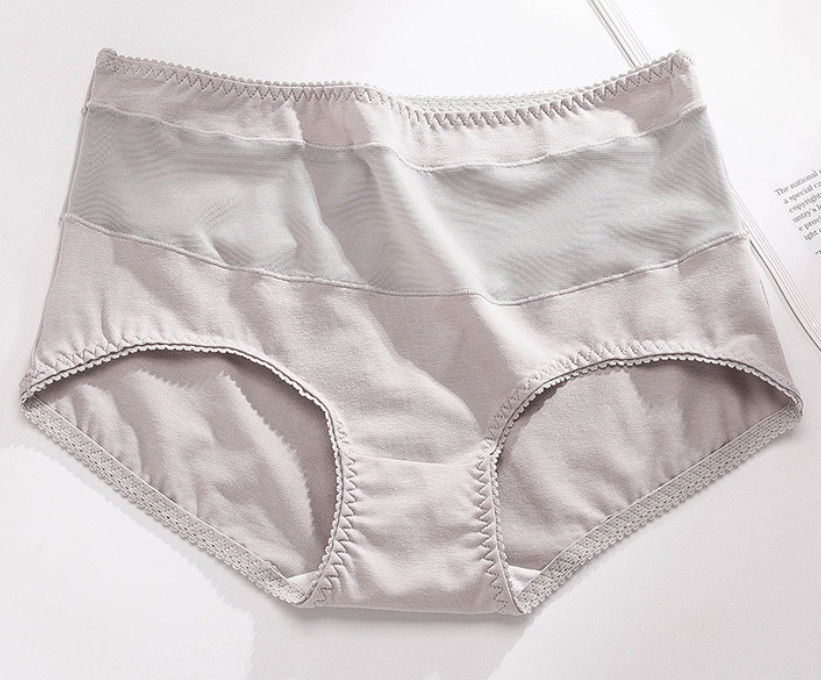 Womens High Waisted Underwear Plus Size Thongs Seamless Sexy Hollow Out Transparent Cotton Crotch