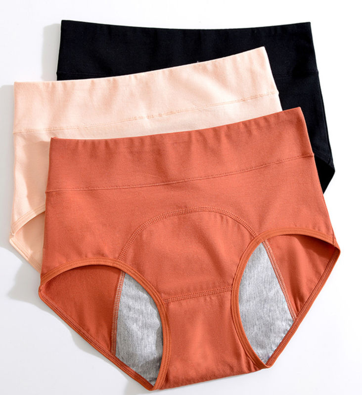 3 Layer Plus Size High Waist Classic Female Period Panties Breathable Menstrual Underwear For Women